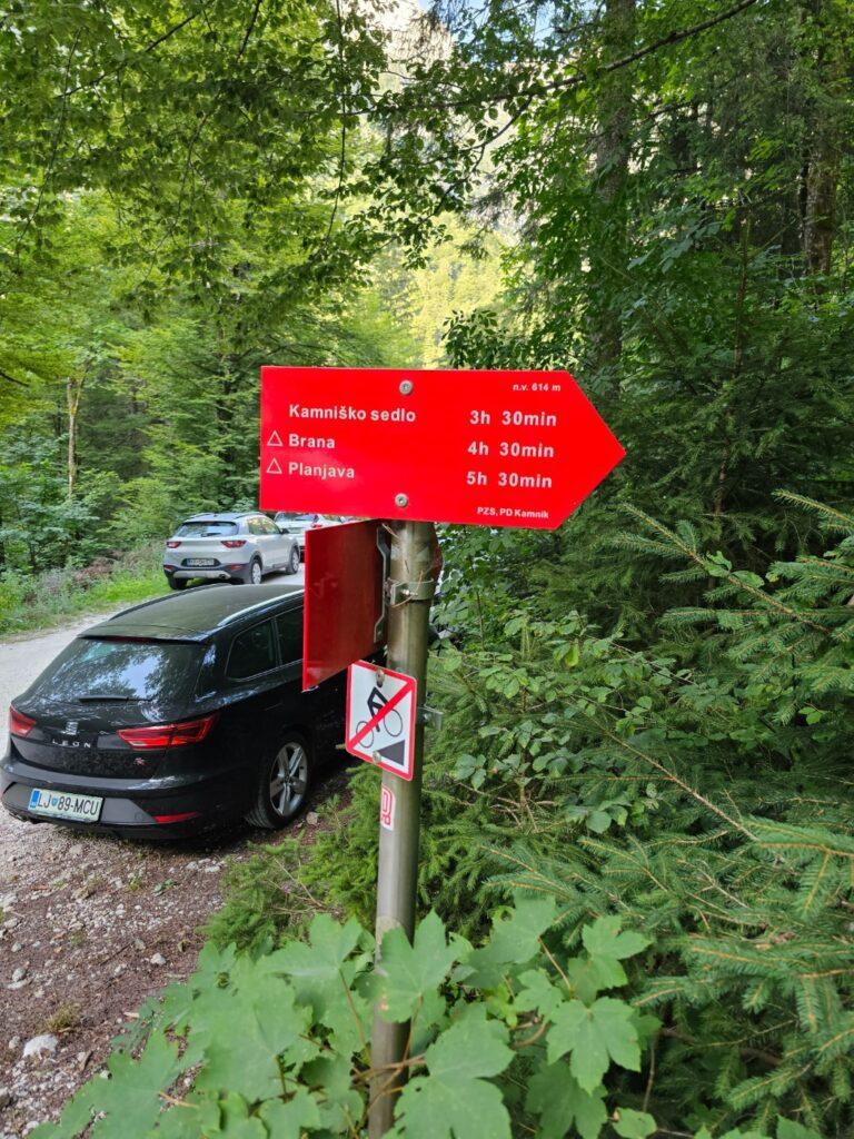 Parking kamniška bistrica početak staze